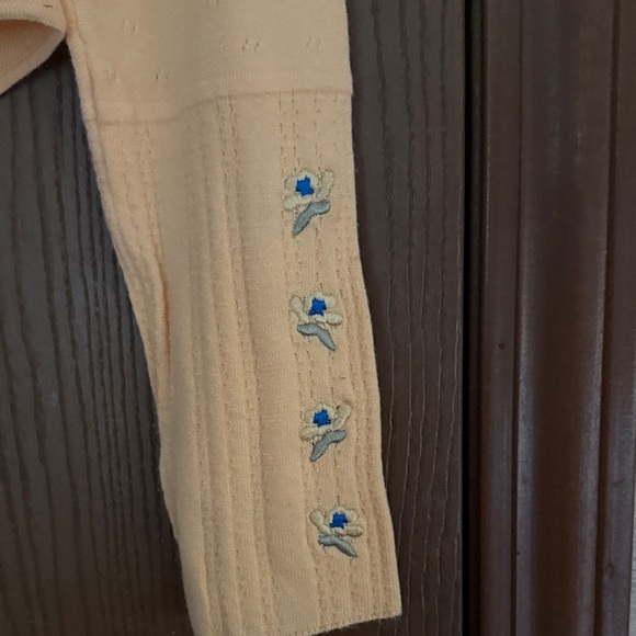 Free People Peach Long Sleeve Bodysuit with embroidery on sleeves - Picture 5 of 16